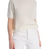 MAËLYS PARIS SWEATER SHORT-SLEEVED 15% SUPERFINE ALPACA WHITE