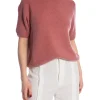 MAËLYS PARIS SWEATER SHORT-SLEEVED 15% SUPERFINE ALPACA OLD ROSE