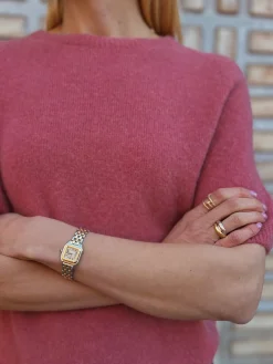 MAËLYS PARIS SWEATER SHORT-SLEEVED 15% SUPERFINE ALPACA OLD ROSE