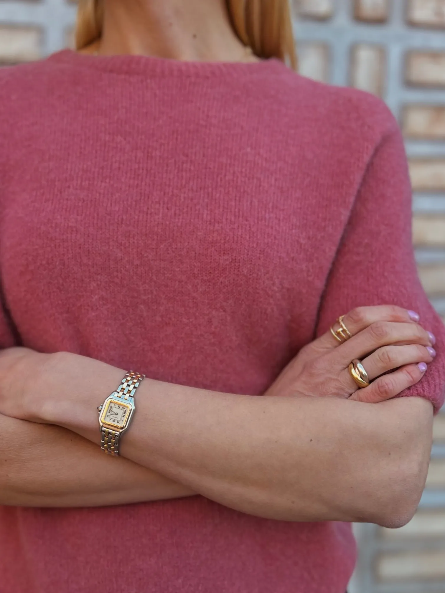 MAËLYS PARIS SWEATER SHORT-SLEEVED 15% SUPERFINE ALPACA OLD ROSE