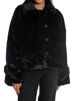 MEOTINE FAUX FUR JACKET KELLY BLACK