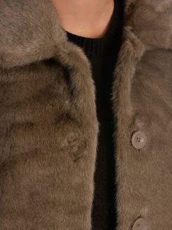 MEOTINE FAUX FUR JACKET KELLY LIGHT BROWN