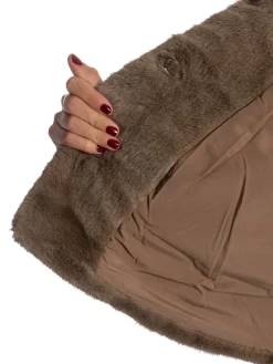 MEOTINE FAUX FUR JACKET KELLY LIGHT BROWN