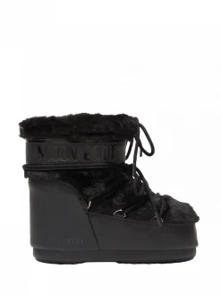 MOON BOOTS ICON LOW FAUX FUR BLACK