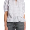 2NDDAY BLOUSE NORMA REFINED CHECK JET STREAM