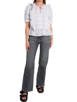 2NDDAY BLOUSE NORMA REFINED CHECK JET STREAM