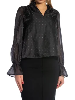 NEO NOIR BLOUSE AMARA BEDAZZLED BLACK