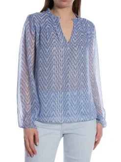 NEO NOIR BLOUSE BISA BIG TILE LIGHT BLUE