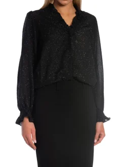 NEO NOIR BLOUSE BRIELLE GLITTER BLACK