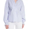 NEO NOIR BLOUSE BRIELLE STRIPE WHITE/LIGHT BLUE
