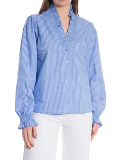 NEO NOIR BLOUSE BRIELLE STRIPE BLUE