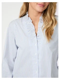 NEO NOIR BLOUSE BRIELLE STRIPE WHITE/LIGHT BLUE