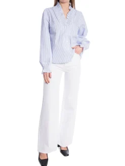 NEO NOIR BLOUSE BRIELLE STRIPE WHITE/LIGHT BLUE