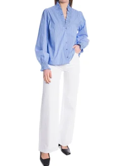 NEO NOIR BLOUSE BRIELLE STRIPE BLUE