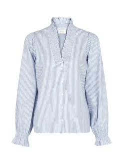 NEO NOIR BLOUSE BRIELLE STRIPE WHITE/LIGHT BLUE