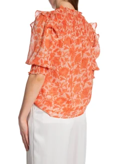NEO NOIR BLOUSE DAVINA FLOWER CITY ORANGE