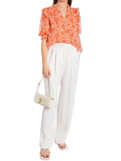 NEO NOIR BLOUSE DAVINA FLOWER CITY ORANGE