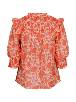 NEO NOIR BLOUSE DAVINA FLOWER CITY ORANGE