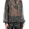 NEO NOIR BLOUSE FLAVI GRAPHIC DROP BLACK