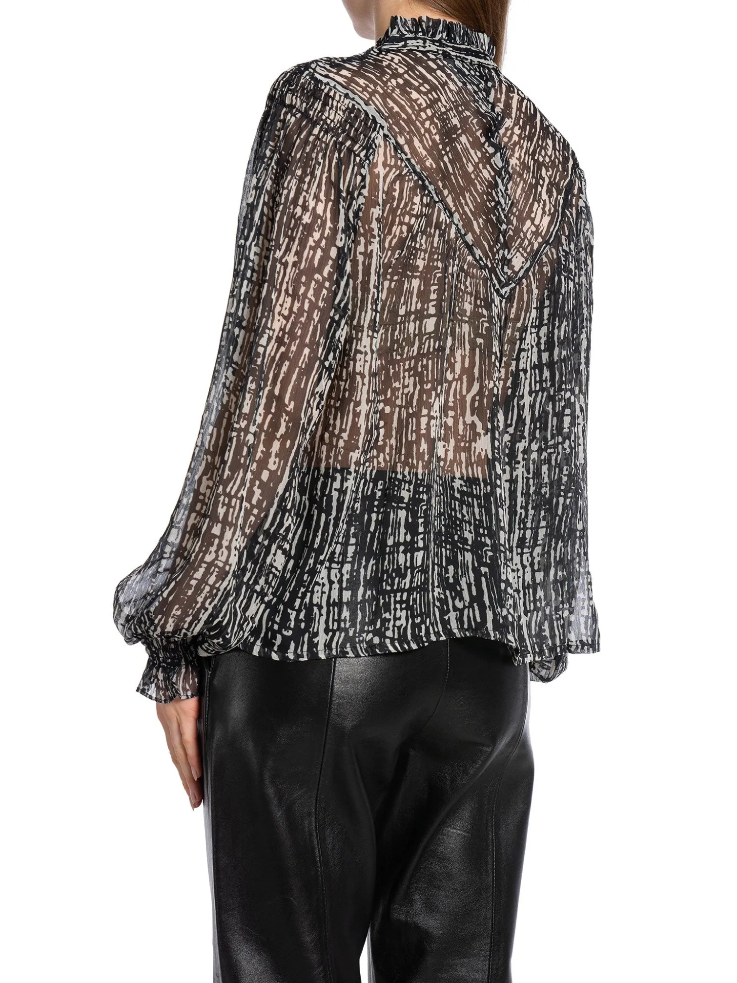 NEO NOIR BLOUSE FLAVI GRAPHIC DROP BLACK