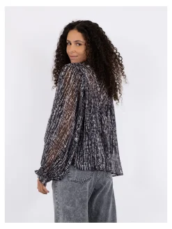 NEO NOIR BLOUSE FLAVI GRAPHIC DROP BLACK