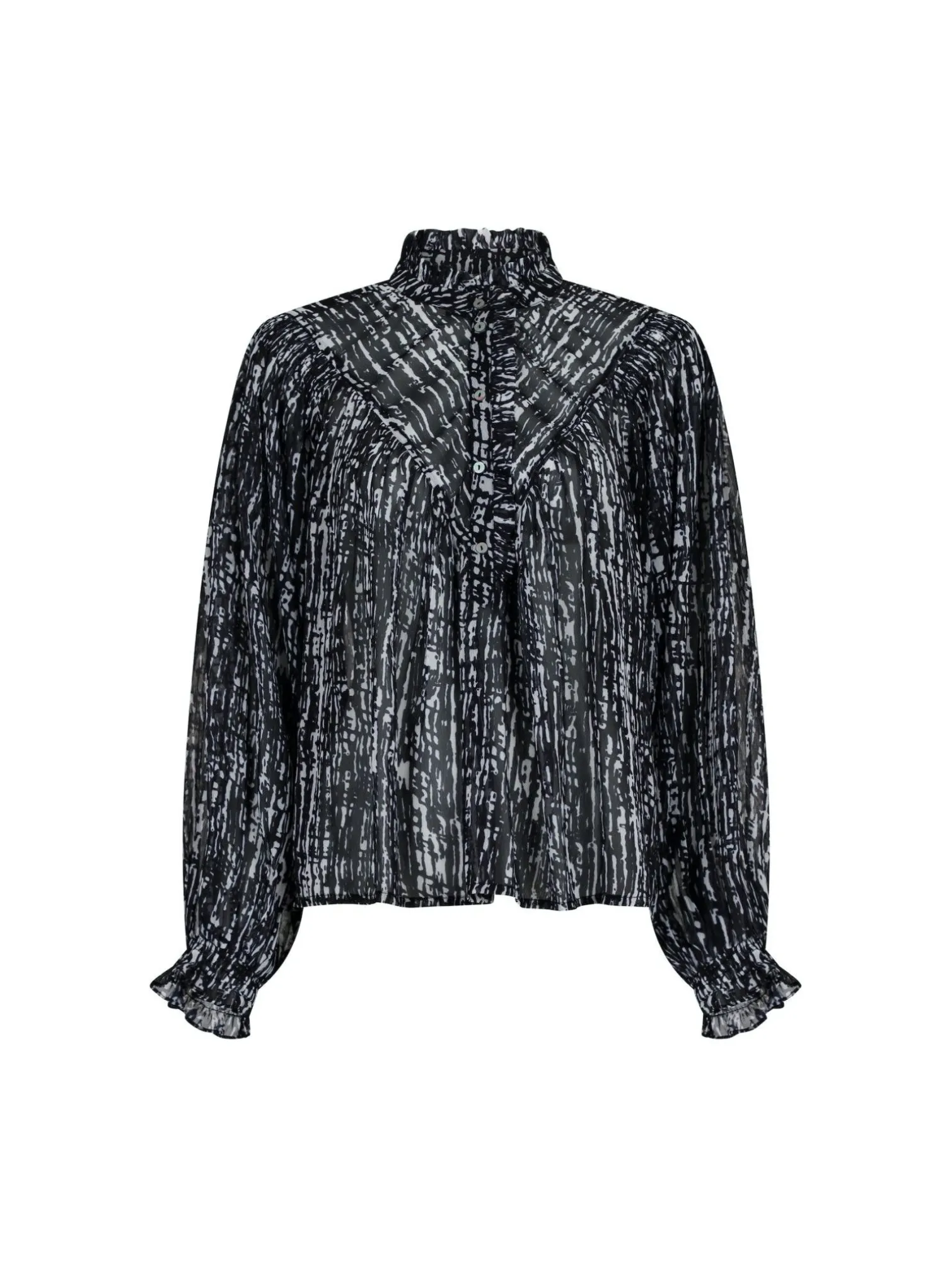 NEO NOIR BLOUSE FLAVI GRAPHIC DROP BLACK