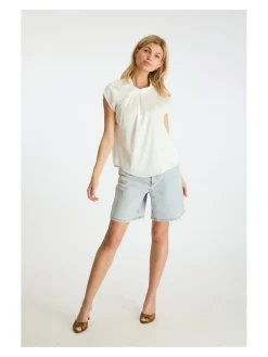 NEO NOIR BLOUSE FLEUR DRAPY SATIN OFF WHITE