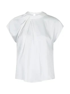 NEO NOIR BLOUSE FLEUR DRAPY SATIN OFF WHITE