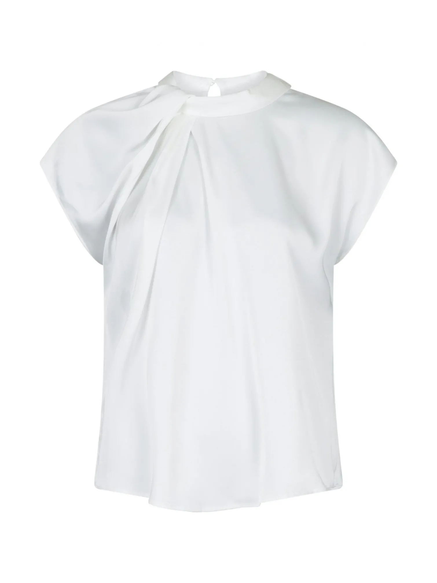 NEO NOIR BLOUSE FLEUR DRAPY SATIN OFF WHITE