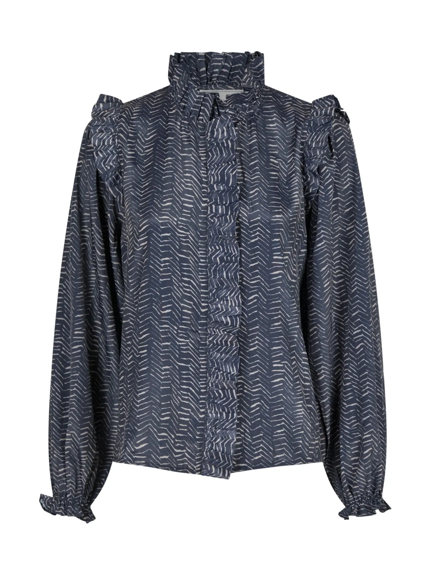 NEO NOIR BLOUSE GEMMI ZIGZAG DUO MIDNIGHT BLUE