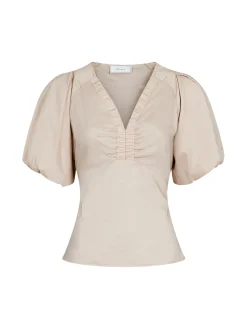 NEO NOIR BLOUSE IRINA POPLIN DARK SAND