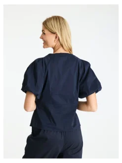 NEO NOIR BLOUSE IRINA POPLIN NAVY