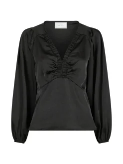 NEO NOIR BLOUSE ISTANA  HEAVY SATEEN BLACK