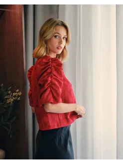 NEO NOIR BLOUSE JOBA JACQUARD RED