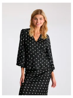 NEO NOIR BLOUSE MERRY RETRO DOT BLACK