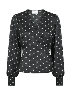 NEO NOIR BLOUSE MERRY RETRO DOT BLACK