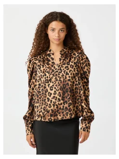 NEO NOIR BLOUSE ROSSLYN LEOPARD