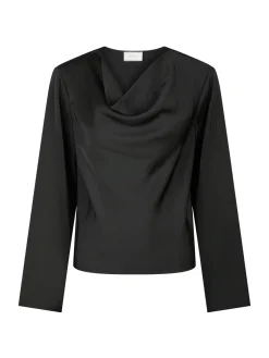 NEO NOIR BLOUSE VALLISTA SOFT SATIN BLACK