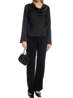 NEO NOIR BLOUSE VALLISTA SOFT SATIN BLACK