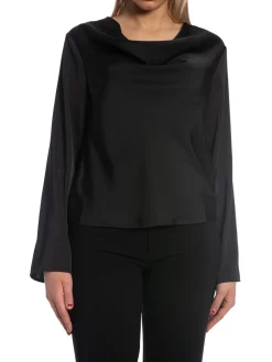 NEO NOIR BLOUSE VALLISTA SOFT SATIN BLACK
