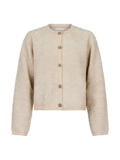 NEO NOIR CARDIGAN LIMO FLUFFY KNIT SAND