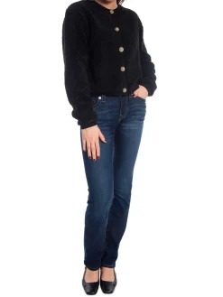 NEO NOIR CARDIGAN LIMO FLUFFY KNIT BLACK