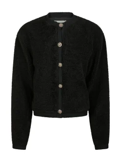 NEO NOIR CARDIGAN LIMO FLUFFY KNIT BLACK