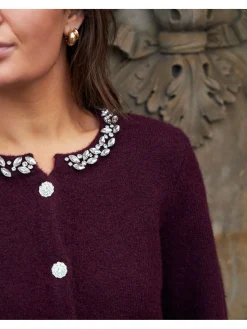 NEO NOIR CARDIGAN MARIE STONE KNIT WINE