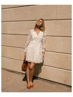 NEO NOIR DRESS EMBROIDERY CREME