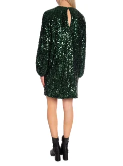 NEO NOIR DRESS EZRA FALL SEQUINS DARK GREEN