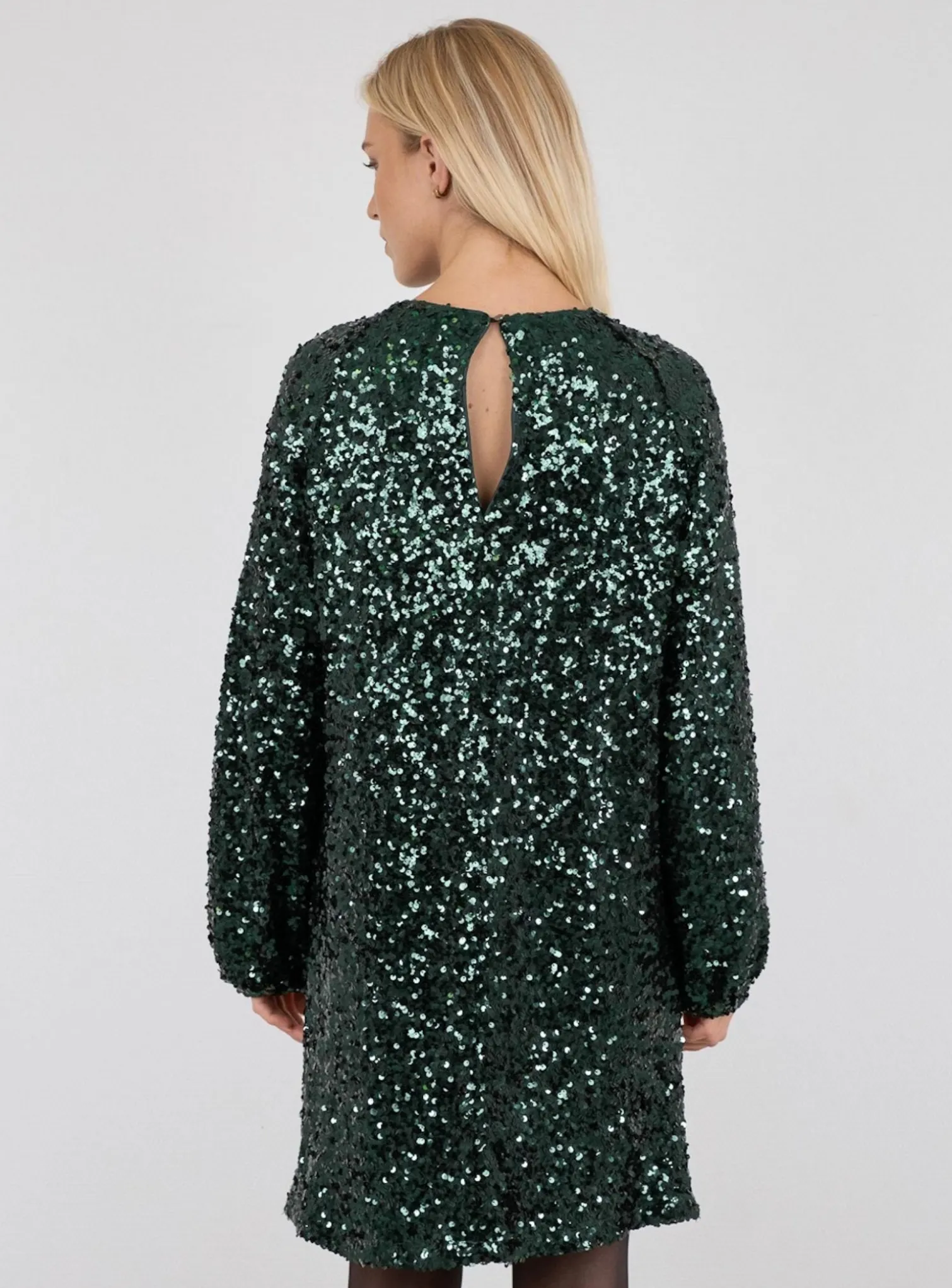 NEO NOIR DRESS EZRA FALL SEQUINS DARK GREEN