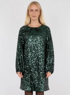 NEO NOIR DRESS EZRA FALL SEQUINS DARK GREEN