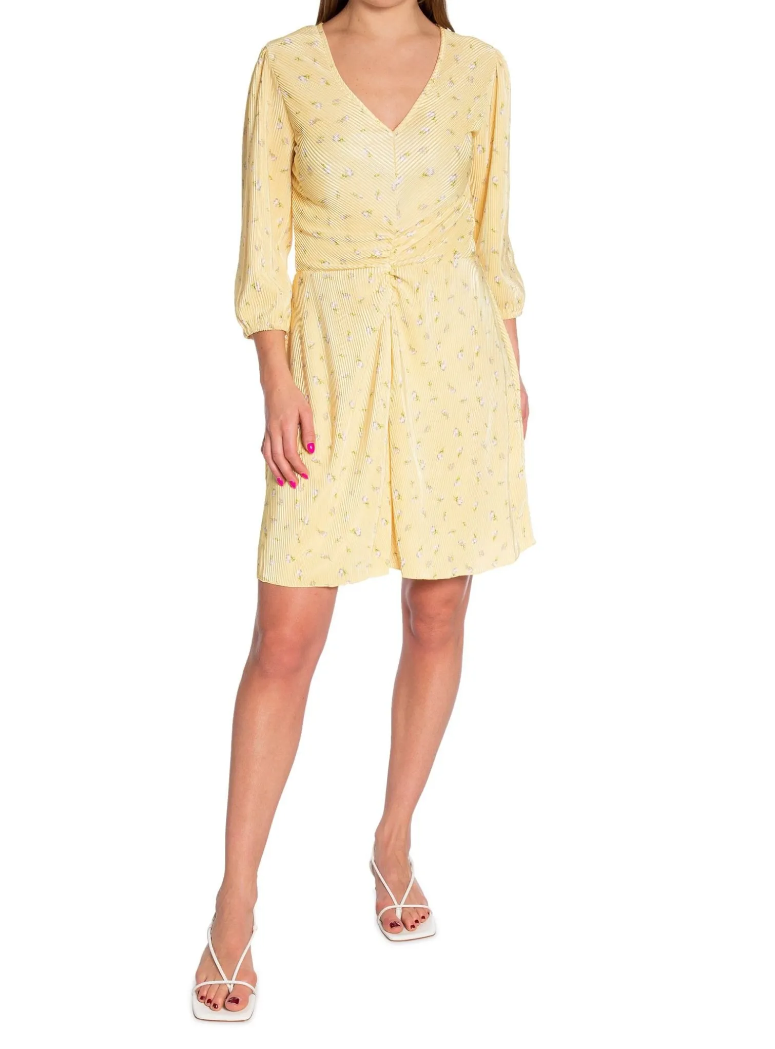 NEO NOIR DRESS LEXIE FLORAL LIGHT YELLOW