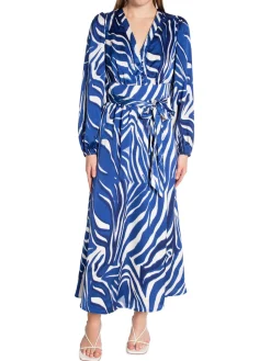 NEO NOIR DRESS LOUISE WAVE LINE BLUE